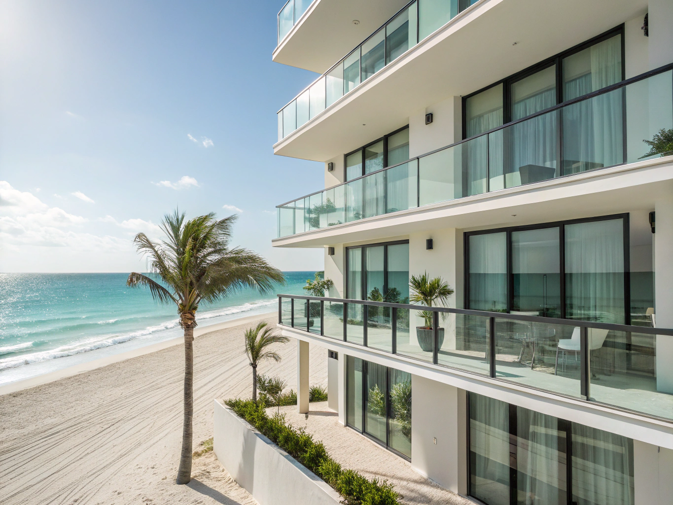Luxury condo view overlooking the Caribbean sea