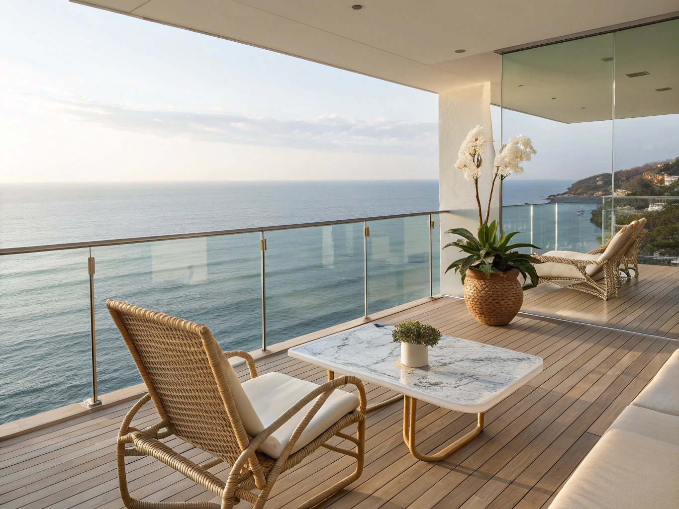 Private balcony overlooking the sea