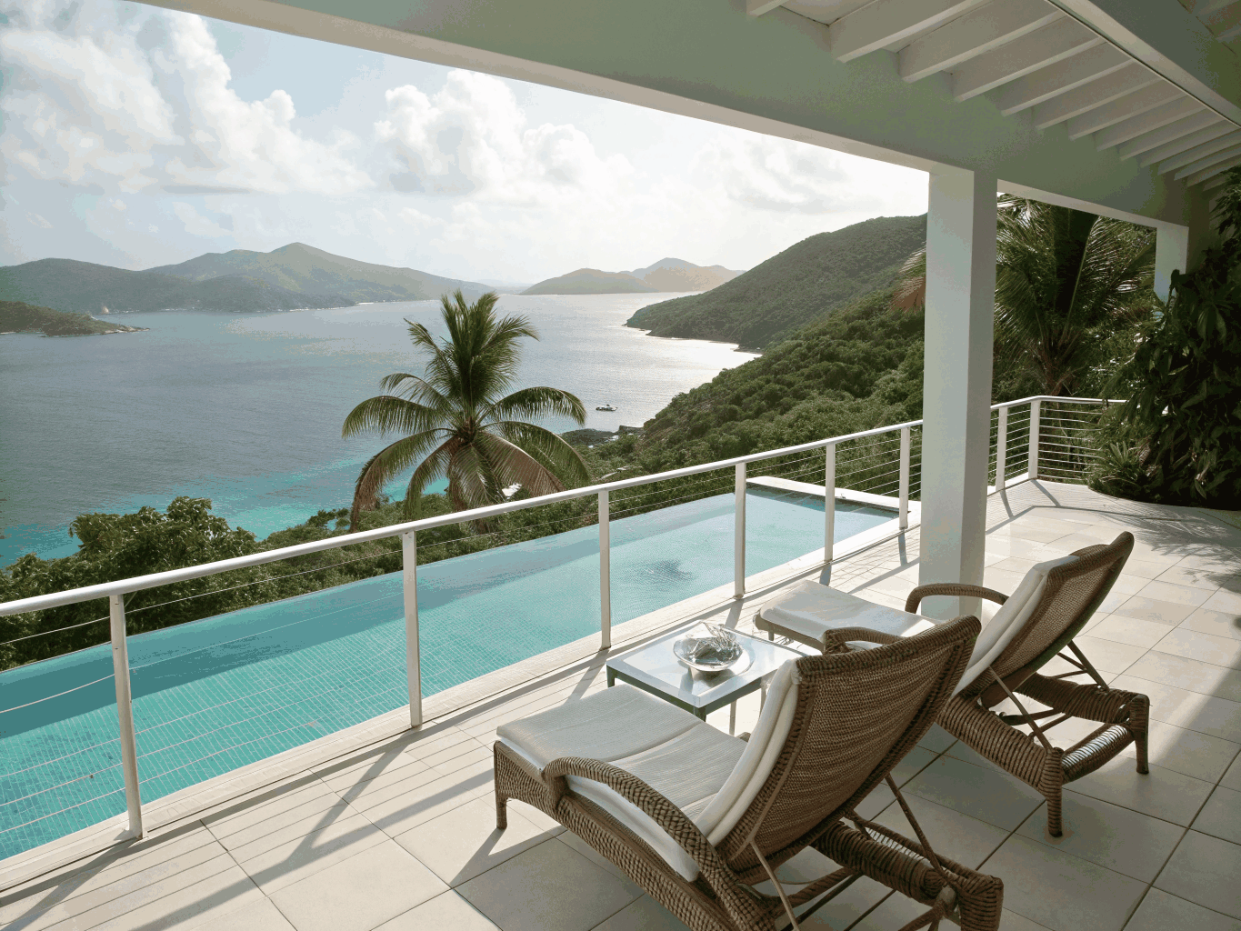 Luxury condo balcony view overlooking the Caribbean sea in Ocho Rios