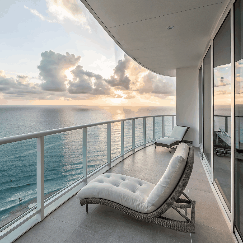 Private balcony view overlooking Priory, St. Ann and the Caribbean sea