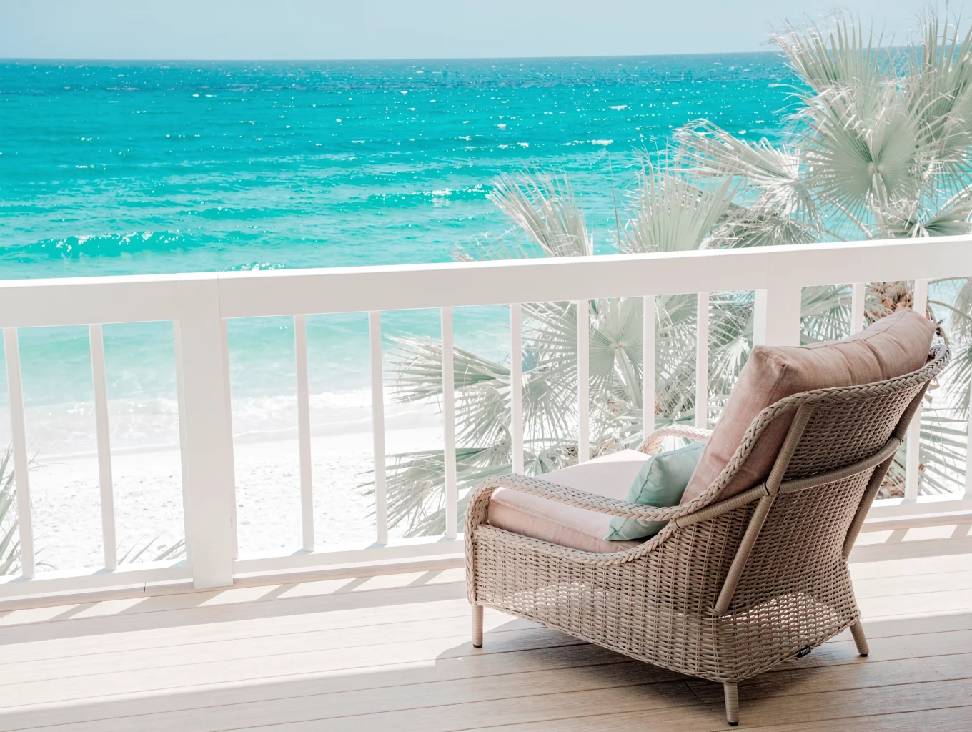 Luxury condo balcony overlooking the Caribbean sea at FernCourt, Richmond Estates in Priory, St. Ann